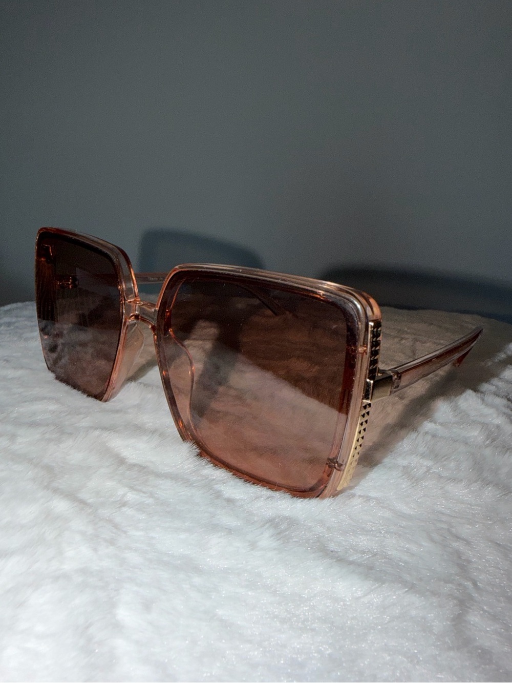 Oversized Square Blush Pink Gradient Sunglasses